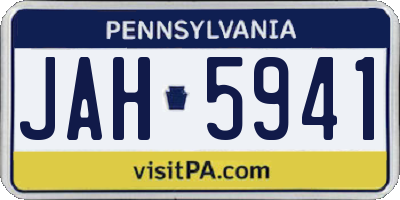 PA license plate JAH5941