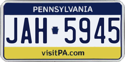 PA license plate JAH5945