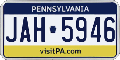 PA license plate JAH5946