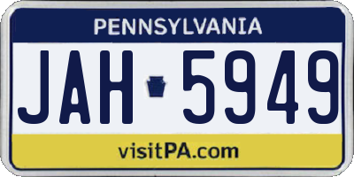 PA license plate JAH5949