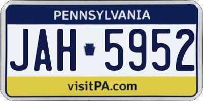 PA license plate JAH5952