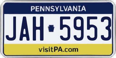 PA license plate JAH5953