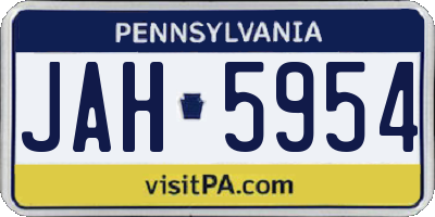 PA license plate JAH5954