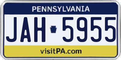 PA license plate JAH5955