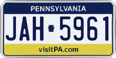 PA license plate JAH5961