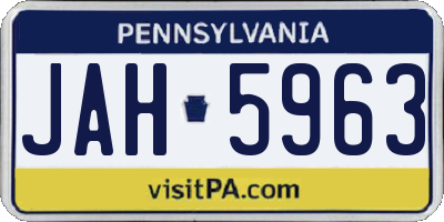 PA license plate JAH5963