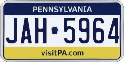 PA license plate JAH5964