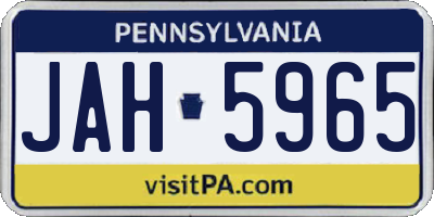 PA license plate JAH5965