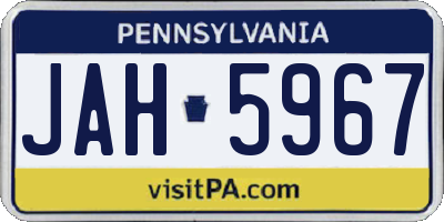 PA license plate JAH5967