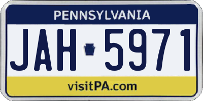 PA license plate JAH5971