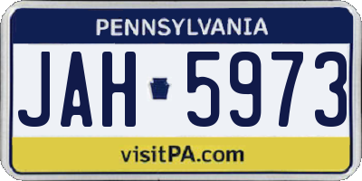 PA license plate JAH5973