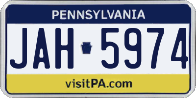 PA license plate JAH5974