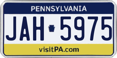 PA license plate JAH5975