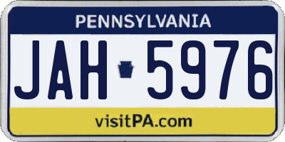 PA license plate JAH5976