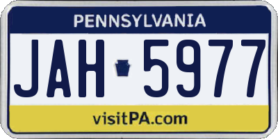 PA license plate JAH5977