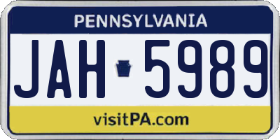 PA license plate JAH5989