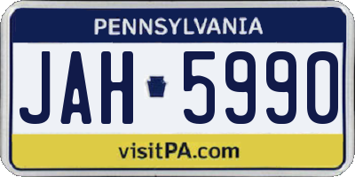 PA license plate JAH5990