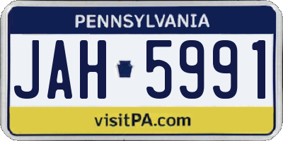 PA license plate JAH5991