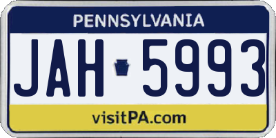 PA license plate JAH5993