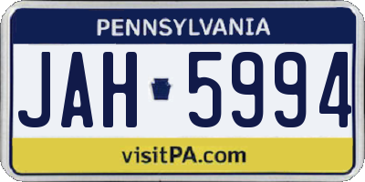 PA license plate JAH5994