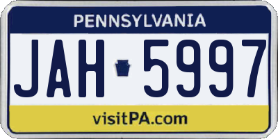 PA license plate JAH5997