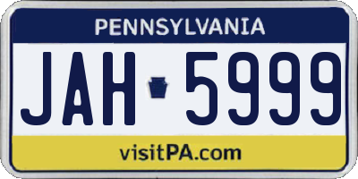 PA license plate JAH5999