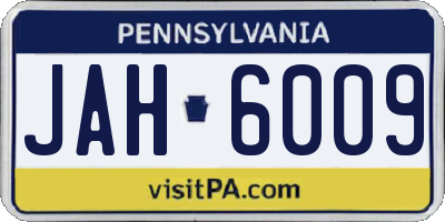 PA license plate JAH6009