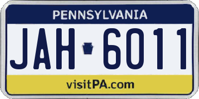 PA license plate JAH6011