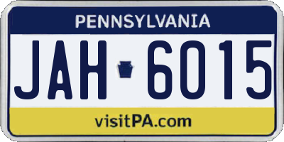 PA license plate JAH6015