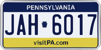 PA license plate JAH6017