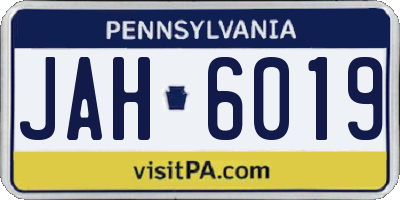 PA license plate JAH6019