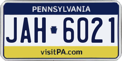 PA license plate JAH6021