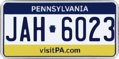 PA license plate JAH6023