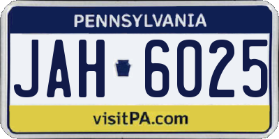 PA license plate JAH6025