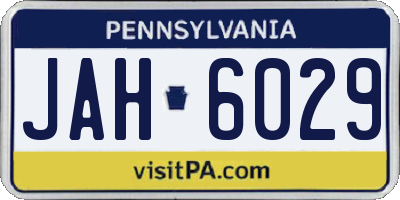 PA license plate JAH6029