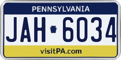 PA license plate JAH6034