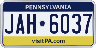 PA license plate JAH6037