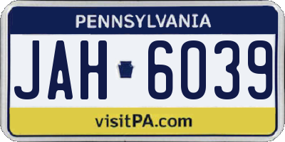 PA license plate JAH6039