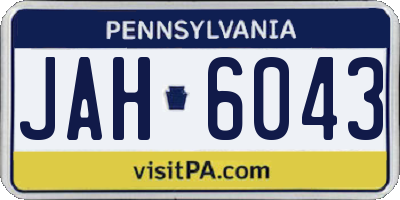 PA license plate JAH6043