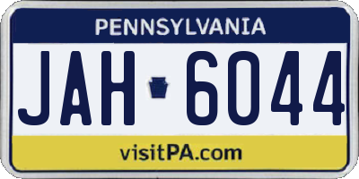 PA license plate JAH6044