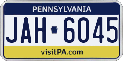 PA license plate JAH6045