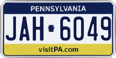 PA license plate JAH6049