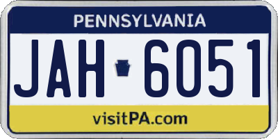 PA license plate JAH6051