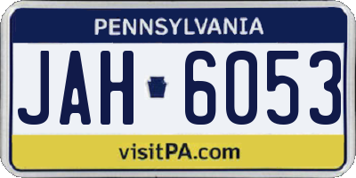 PA license plate JAH6053