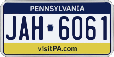 PA license plate JAH6061