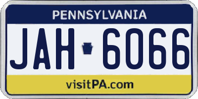 PA license plate JAH6066