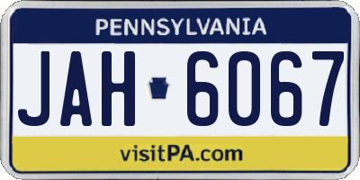 PA license plate JAH6067