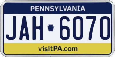 PA license plate JAH6070