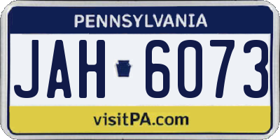 PA license plate JAH6073