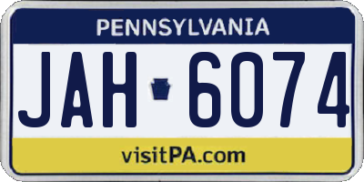 PA license plate JAH6074